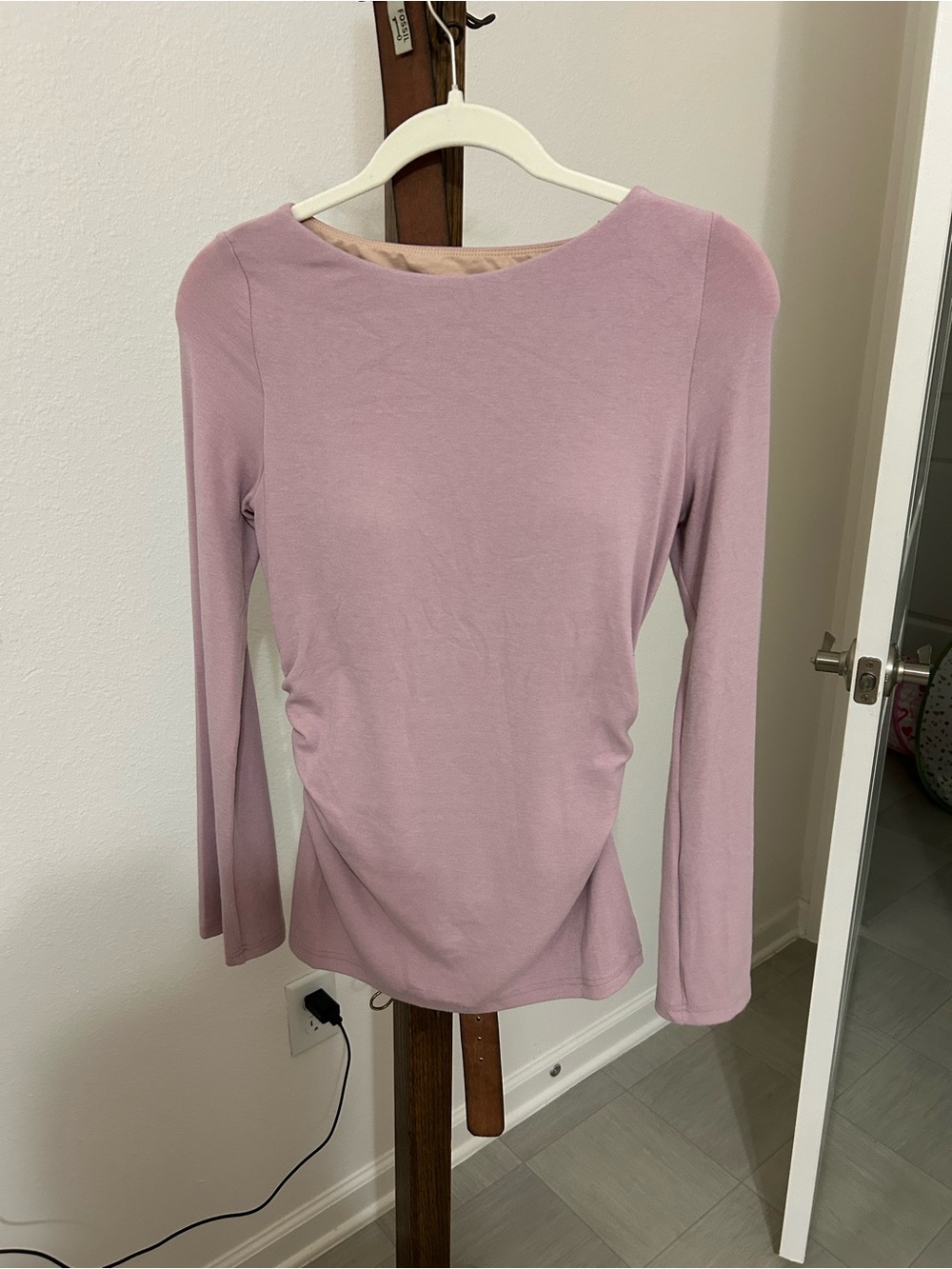 OGL Women's Long Sleeve Boatneck Top - Dusty Mauve Medium